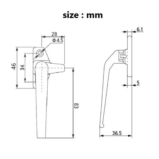 Random Aluminium Casement Window Handle 608