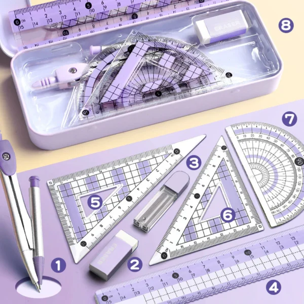 8 In 1 Geometry Compass Set